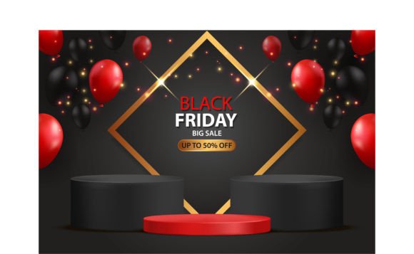 Black Friday Sale: Realistic 3D Design for Impactful Marketing and Product Presentation
