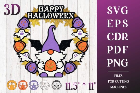 Halloween Door Sign With Gnome 3D Design: A Versatile Digital Craft Template for Creative Homeowners and DIY Enthusiasts