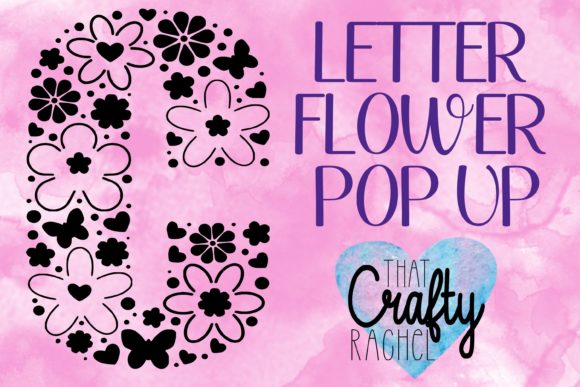 Letter C Pop Up Flower Template Graphic