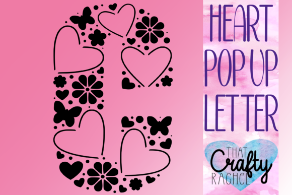 Letter C Pop Up Heart Template for Creative Projects