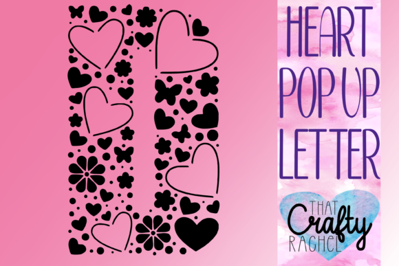 Letter D Pop Up Heart Template Graphic – A Creative Design for Standout Visuals