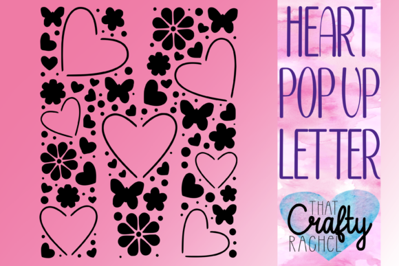 Letter M Pop Up Heart Template Graphic: A Creative Tool for Expressing Love and Design