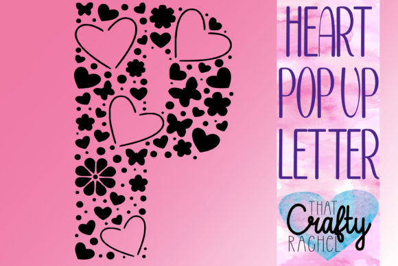 Letter P Pop Up Heart Template Graphic: A Creative Design Tool with a 3D Twist