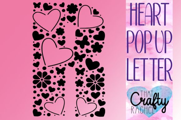 Letter R Pop Up Heart Template for Creative Projects