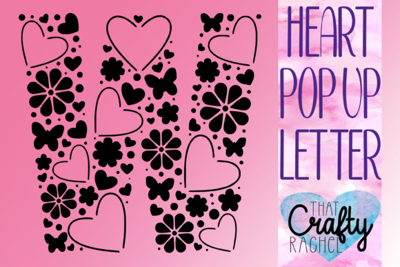 Letter W Pop Up Heart Template Graphic: A Modern Twist on Creative Expression