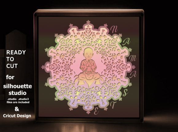 Little Buddha Shadow Box Template for Creative Projects