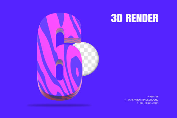 Number 6 Isolated for Design Projects