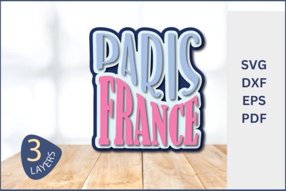 Paris France Layered 3D Design for Creative Projects