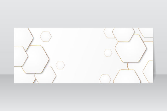 White Abstract Banner in 3D Design